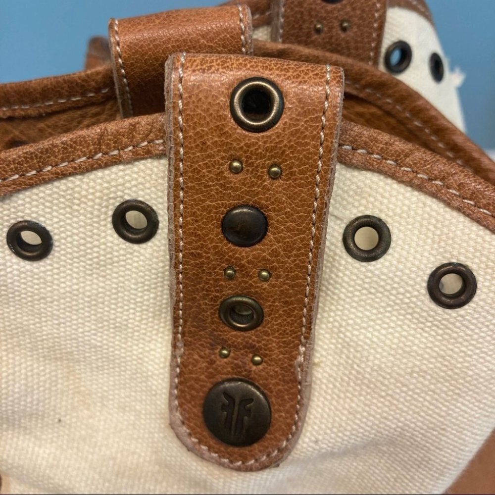 FRYE Sz 9B Amelia Canvas Leather Pull On Booties - Picture 7 of 11